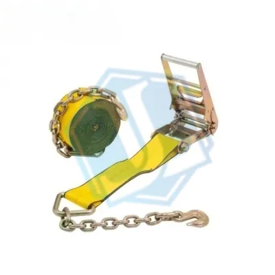 4inch ratchet strap with chain anchor