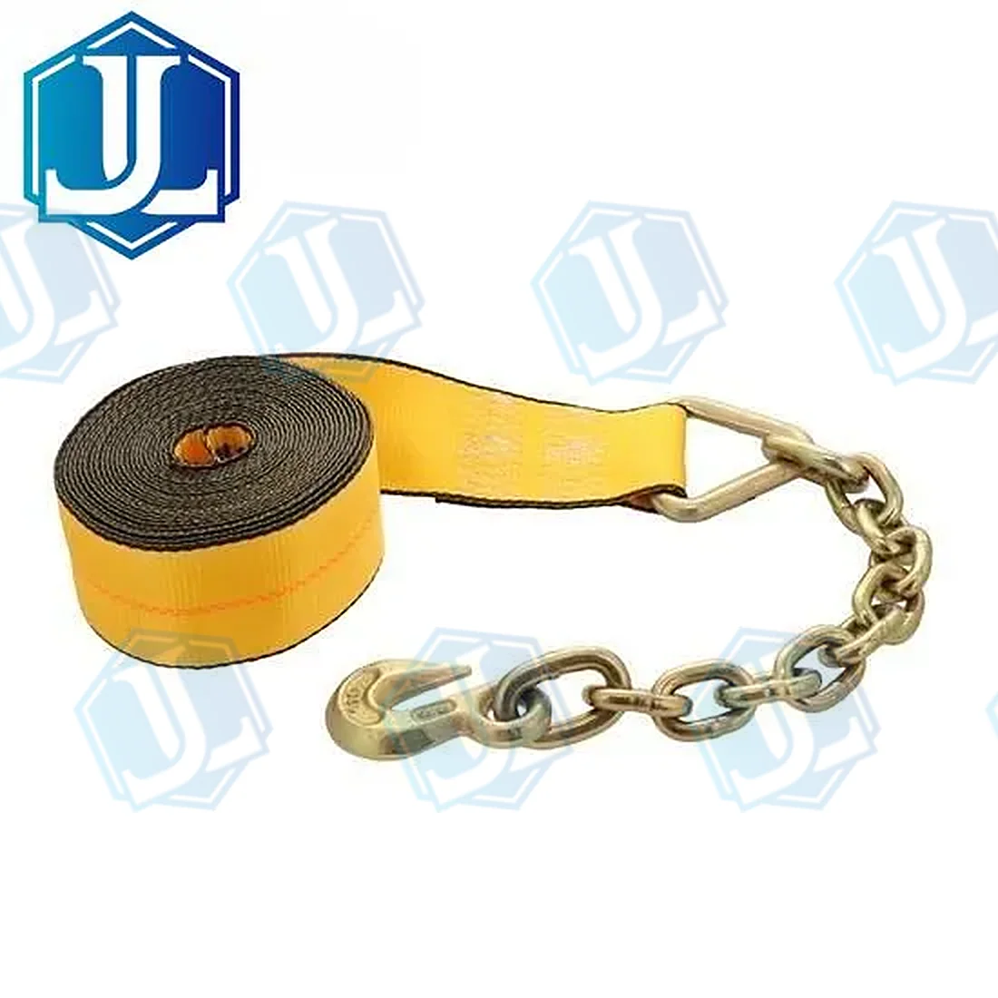 3inch winch strap with chain extension (Item No. 70) — Ratchet Tie Down manufactured by Zhejiang Jingli, China