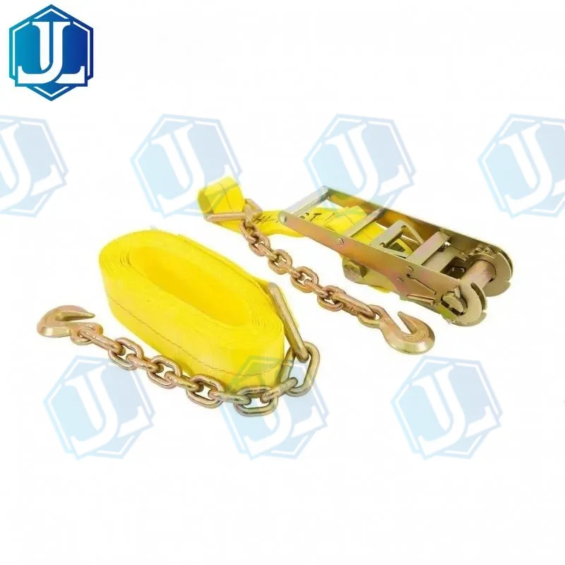 3inch ratchet strap with chain anchor (Item No. 54) — Ratchet Tie Down manufactured by Zhejiang Jingli, China