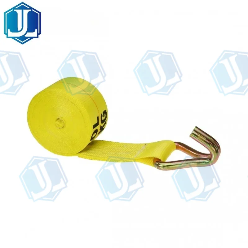 3inch double J hook winch strap (Item No. 71) — Ratchet Tie Down manufactured by Zhejiang Jingli, China