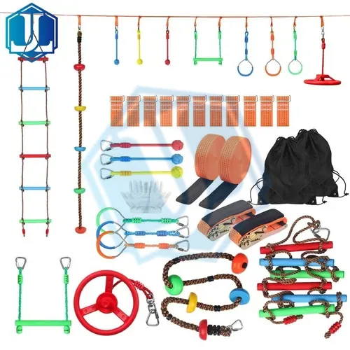 Ninja Obstacle Slack Line Course Rings Customized Logo Polyester Kids CE Backyard Fun (Item No. 89) — Outdoor Products image 1 of 4