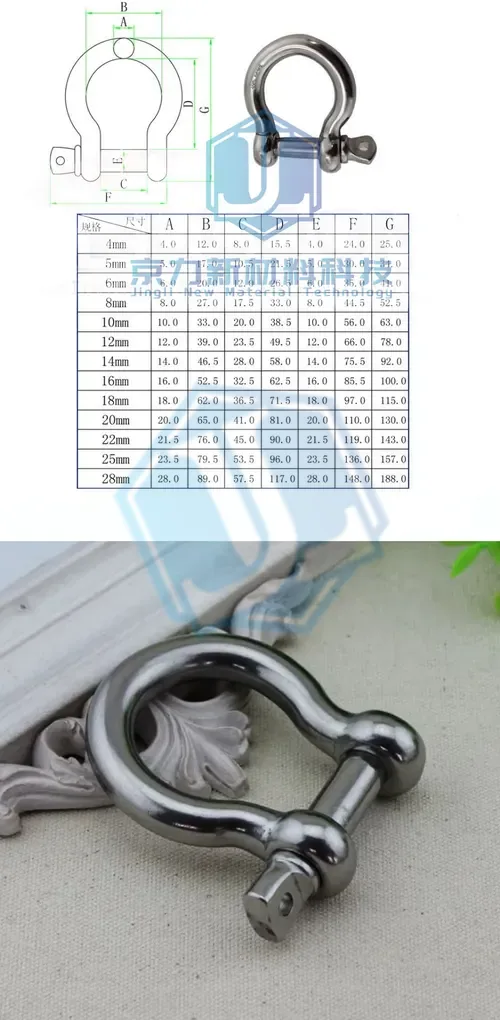 304 / 316 Stainless Steel Shackle — Bow Shackle (Item No. 255) — Rigging hardware image 2 of 4