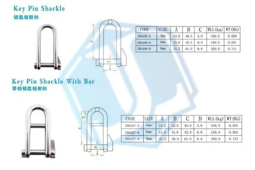 304 / 316 Stainless Steel Shackle — Marine Grade Shackle (Item No. 261) — Rigging hardware image 2 of 4