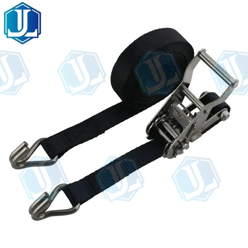 1.5″ 35MM 1.5T Stainless Steel Ratchet Tie Down Strap with Double J hook (Item No. 27) — Ratchet Tie Down manufactured by Zhejiang Jingli, China