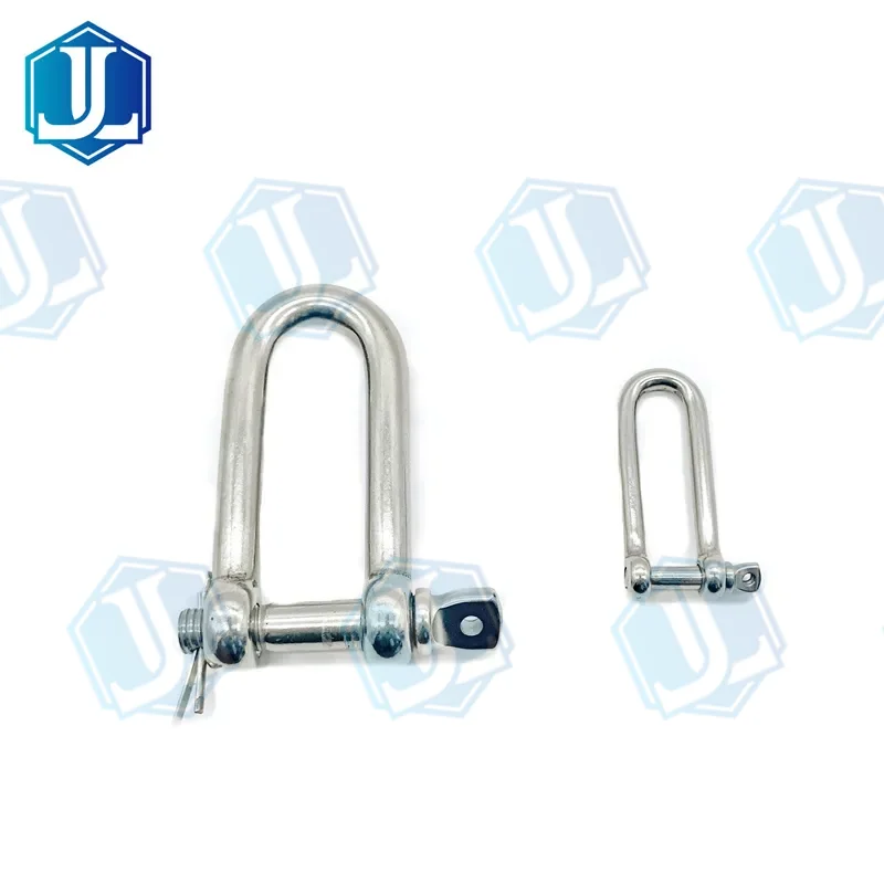304 / 316 Stainless Steel Shackle — Long D Dee Shackle (Item No. 267) — Rigging hardware manufactured by Zhejiang Jingli, China