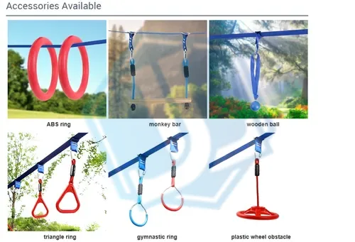 Ninja Obstacle Slack Line Course Rings Customized Logo Polyester Kids CE Backyard Fun (Item No. 89) — Outdoor Products image 2 of 4
